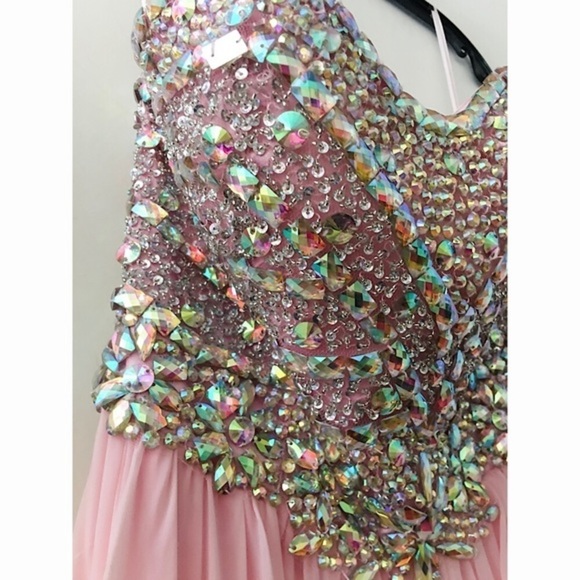 PINK Iridescent Strapless Dress - Picture 6 of 8